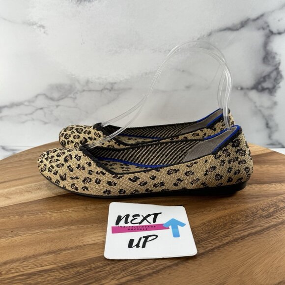 Rothys The Flat Spotted Cheetah Print Round Toe Slip on Flats Women's size 6 - Picture 1 of 10